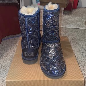 Blue/silver sequin Uggs